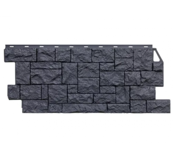 Фасадные панели (цокольный сайдинг) коллекция камень дикий - Асфальт от производителя  Fineber по цене 642 р