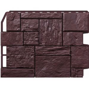 Фасадные панели (цокольный сайдинг) коллекция ТУФ - Тёмно-коричневый от производителя  Fineber по цене 426 р