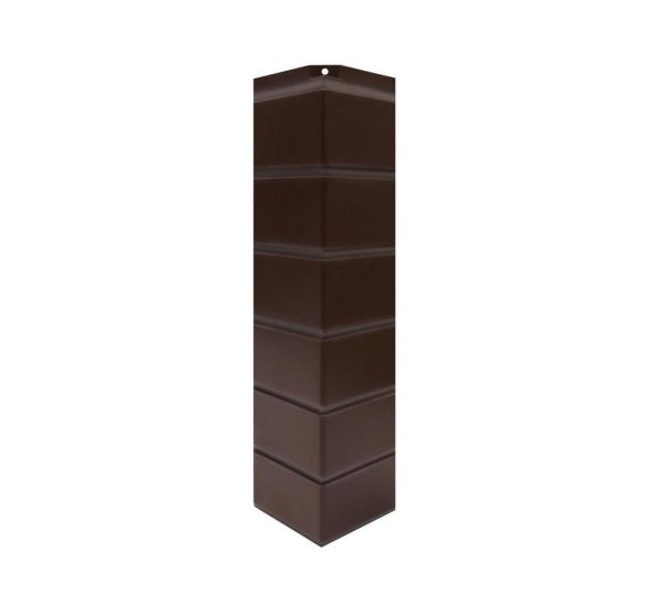 Угол наружный Цокольный сайдинг «Кирпич гладкий» Темно-коричневый от производителя  Nordside по цене 570 р