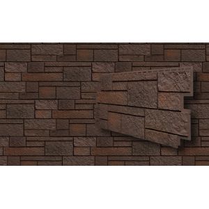 Фасадные панели (Цокольный Сайдинг) VOX Sandstone Темно-коричневый от производителя  Vox по цене 690 р