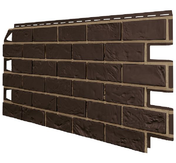 Фасадные панели (Цокольный Сайдинг) VOX Vilo Brick Тёмно-коричневый от производителя  Vox по цене 618 р