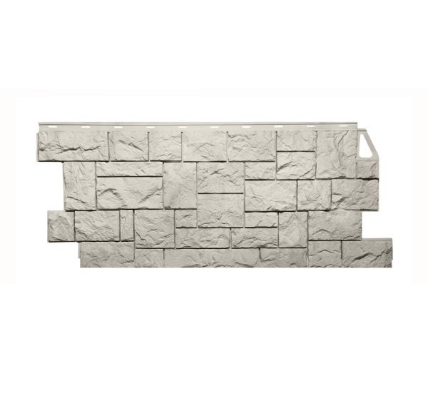 Фасадные панели (цокольный сайдинг) коллекция камень дикий - Жемчужный от производителя  Fineber по цене 642 р