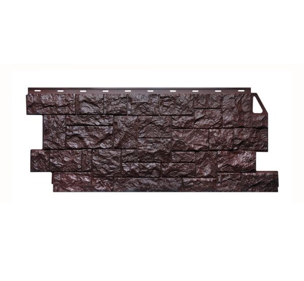 Фасадные панели (цокольный сайдинг) коллекция камень дикий - Коричневый от производителя  Fineber по цене 642 р