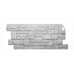 Фасадные панели (цокольный сайдинг) коллекция камень дикий - Мелованный белый от производителя  Fineber по цене 642 р
