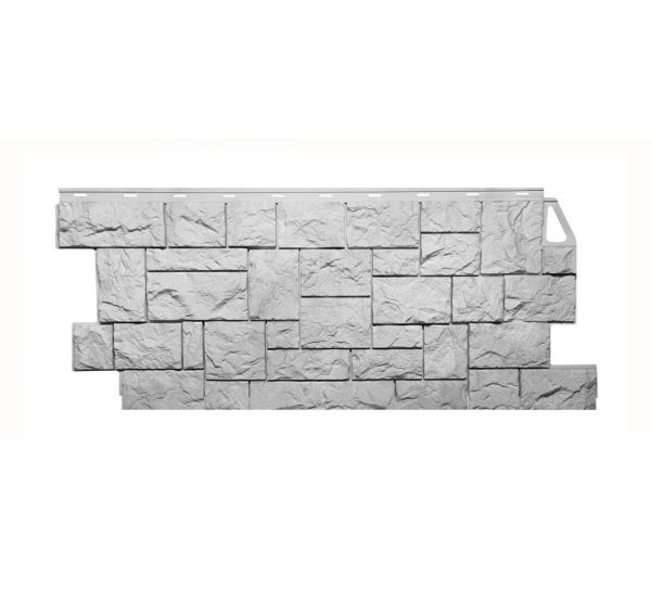 Фасадные панели (цокольный сайдинг) коллекция камень дикий - Мелованный белый от производителя  Fineber по цене 642 р