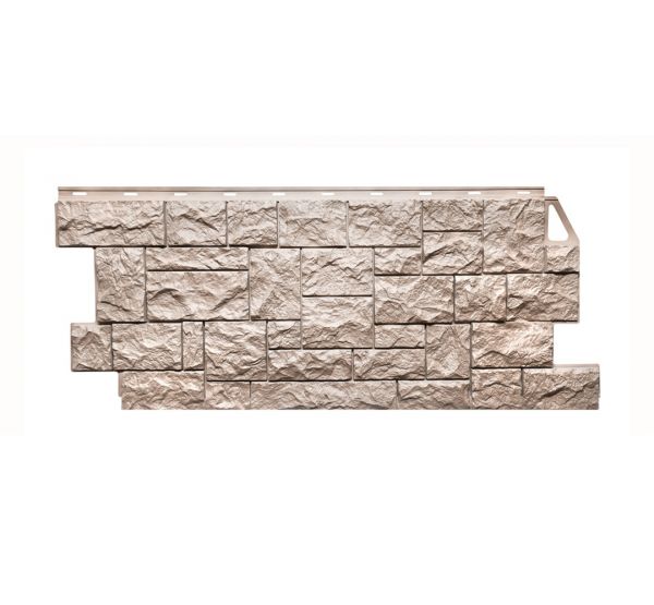 Фасадные панели (цокольный сайдинг) коллекция камень дикий- Песочный от производителя  Fineber по цене 642 р