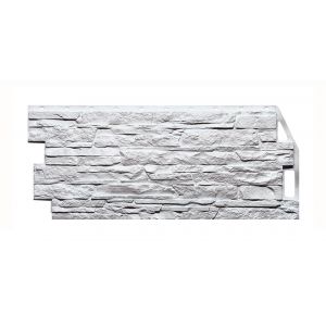 Фасадные панели (цокольный сайдинг) коллекция Скала - Мелованный белый от производителя  Fineber по цене 666 р
