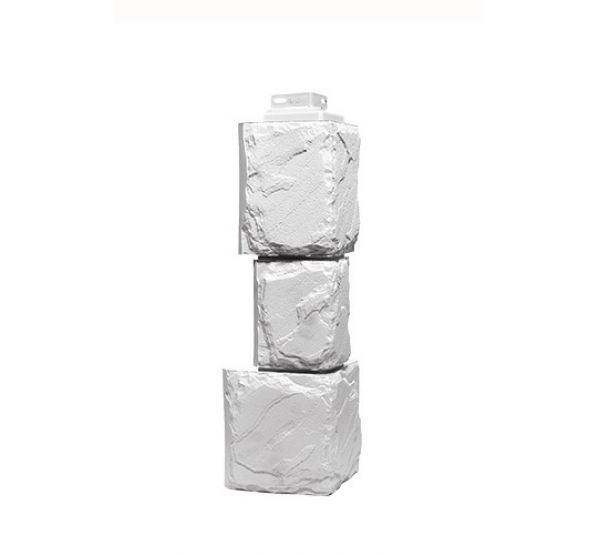 Угол наружный коллекция Камень крупный Мелованный белый от производителя  Fineber по цене 540 р