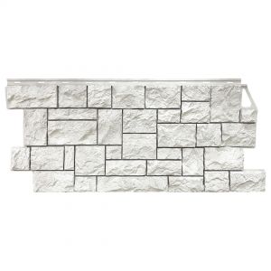 Фасадные панели (цокольный сайдинг) коллекция камень дикий - Жемчужный от производителя  Fineber по цене 740 р