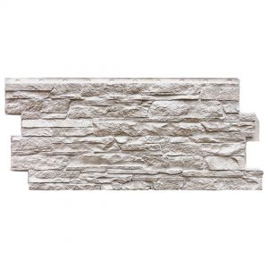 Фасадные панели (цокольный сайдинг) коллекция Скала - Мелованный белый от производителя  Fineber по цене 740 р