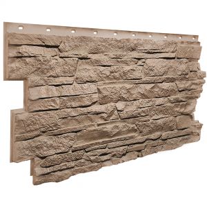 Фасадные панели (цокольный сайдинг) коллекция Скала - Песочный от производителя  Fineber по цене 740 р