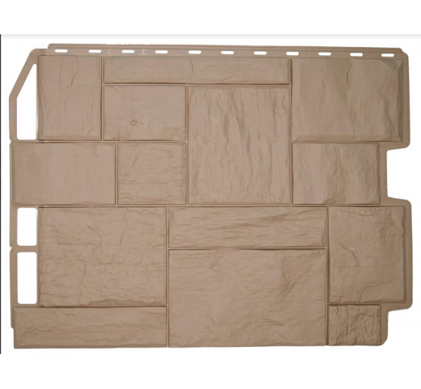 Фасадные панели (цокольный сайдинг) коллекция ТУФ - Бежевый от производителя  Fineber по цене 426 р