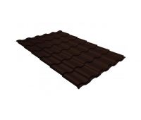 Металлочерепица кредо GL 0,5 GreenСoat Pural Matt RR 887 шоколадно-коричневый (RAL 8017 шоколад)