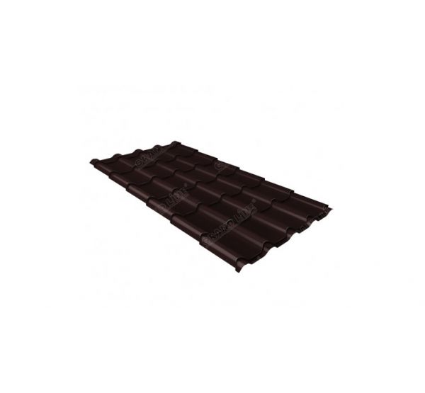 Металлочерепица камея 0,5 Стальной бархат RAL 8017 шоколад от производителя  Grand Line по цене 1 057 р