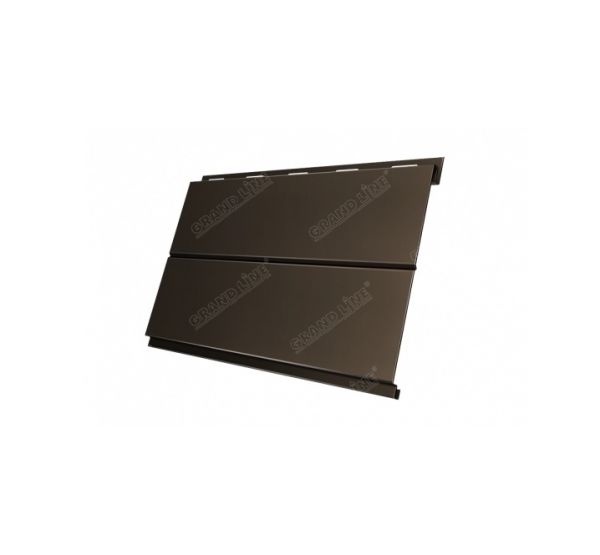 Металлический сайдинг Вертикаль (line) 0,5 Quarzit RR 32 Темно-коричневый от производителя  Grand Line по цене 1 584 р