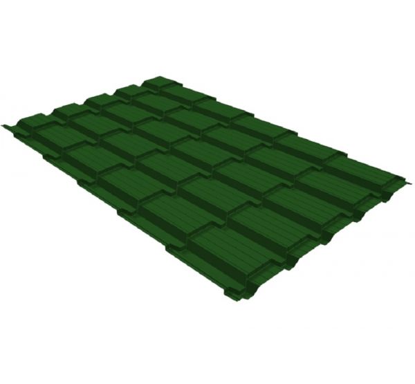 Металлочерепица квадро профи 0,45 PE RAL 6002 лиственно-зеленый от производителя  Grand Line по цене 763 р