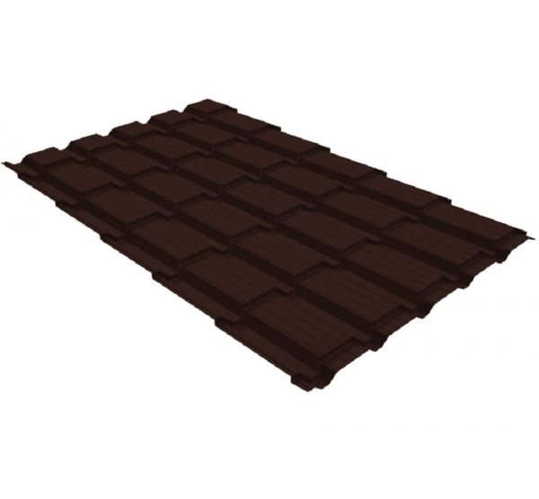 Металлочерепица квадро профи 0,5 Quarzit lite RAL 8017 шоколад от производителя  Grand Line по цене 1 245 р