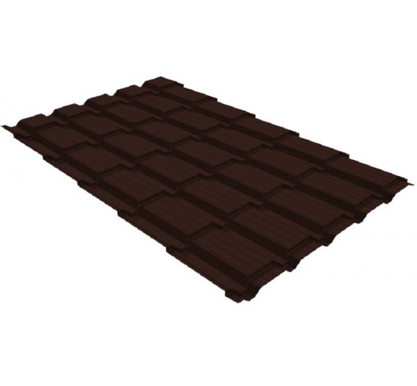 Металлочерепица квадро профи 0,5 Quarzit RAL 8017 шоколад от производителя  Grand Line по цене 1 349 р