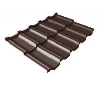 Металлочерепица модульная квинта Uno c 3D резом 0,5 GreenСoat Pural Matt RR 887 шоколадно-коричневый (RAL 8017 шоколад)