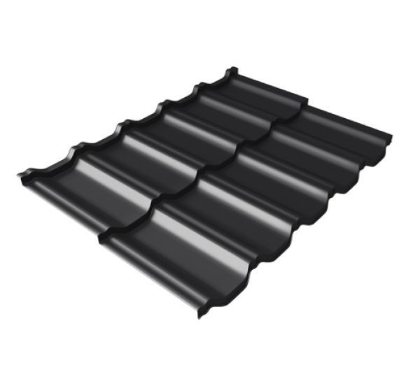 Металлочерепица модульная квинта Uno c 3D резом 0,5 Rooftop Matte RAL 9005 черный от производителя  Grand Line по цене 1 082 р