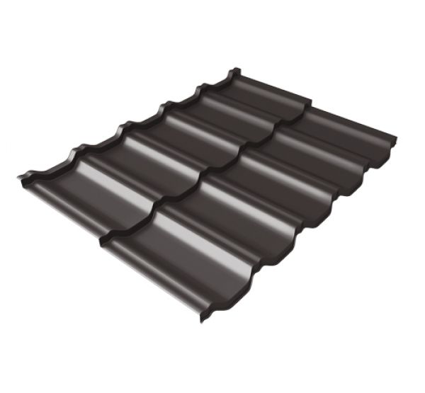 Металлочерепица модульная квинта Uno c 3D резом 0,5 Rooftop Matte RR 32 темно-коричневый от производителя  Grand Line по цене 1 082 р