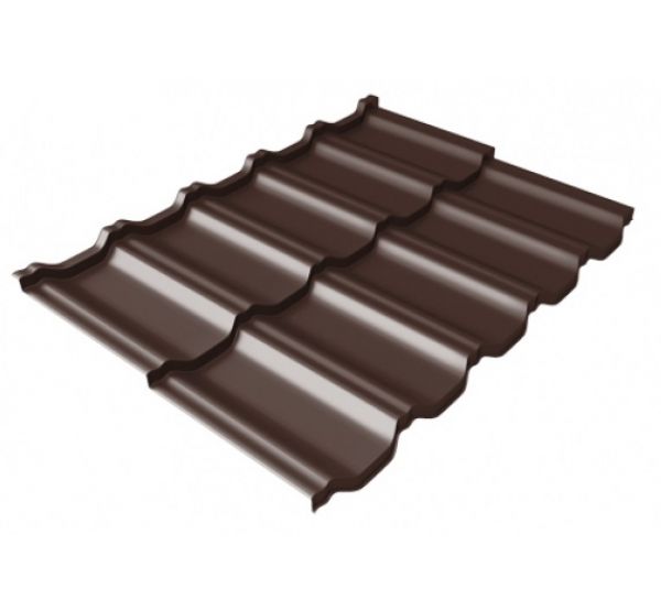 Металлочерепица модульная квинта Uno c 3D резом 0,5 Satin Мatt RAL 8017 шоколад от производителя  Grand Line по цене 1 070 р