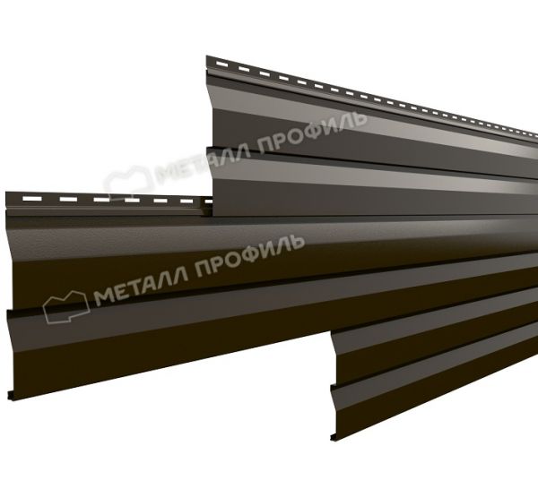 Металлический сайдинг МП СК-14х226 NormanMP (ПЭ-01-RR32-0.5) Темно-коричневый от производителя  Металл Профиль по цене 905 р