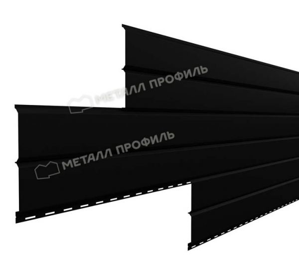 Металлический сайдинг Lбрус-15х240 (PURMAN-20-9005-0.5) Черный тёмный от производителя  Металл Профиль по цене 1 560 р