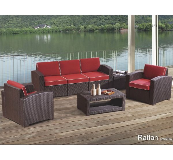 Уличный диваны и кресла Rattan Premium 5 Венге. Подушки оранжевые от производителя  Rattan по цене 123 000 р