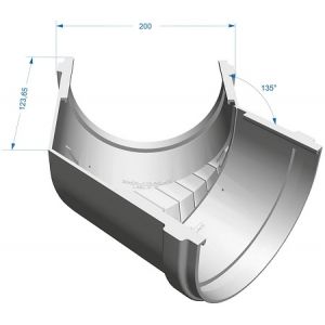 Угол желоба универсал 135˚ Premium ПВХ Каштан от производителя  Docke по цене 1 125 р